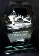 Szklana statuetka Topaz z grawerem
