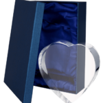 Trofeum szklane z etui - serce C075