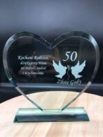 Szklana statuetka serce z grawerem - obrazek 3